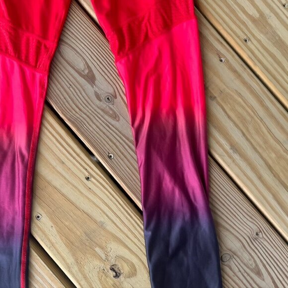 Zyia active leggings Kids Girls Red ombre gradient Large 12-14 - Picture 3 of 9